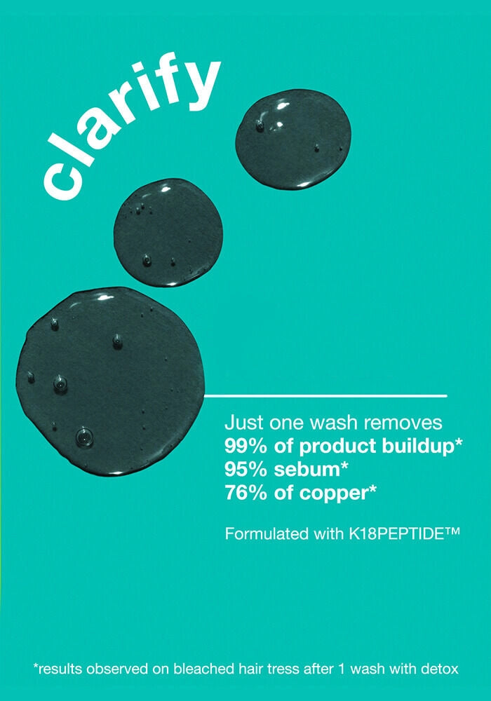 K18 Biomimetic Hairscience Peptide Prep Detox Shampoo image of product texture and product benefits