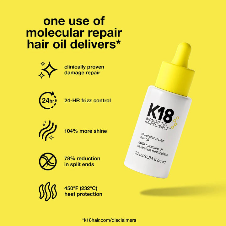 K18 Biomimetic Hairscience Mini Molecular Repair Hair Oil benefits