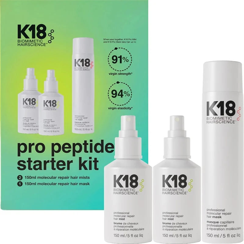 K18 Biomimetic Hairscience Pro Peptide Starter Kit box contents