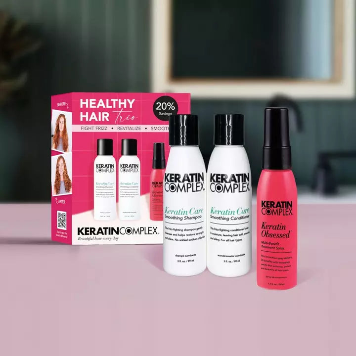 Keratin Complex Frizz Fighting Healthy Hair Trio  image of set with box