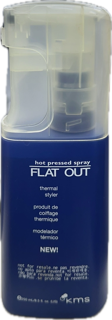 KMS Flat Out Hot Pressed Spray Thermal Styler image of 8.5 oz bottle