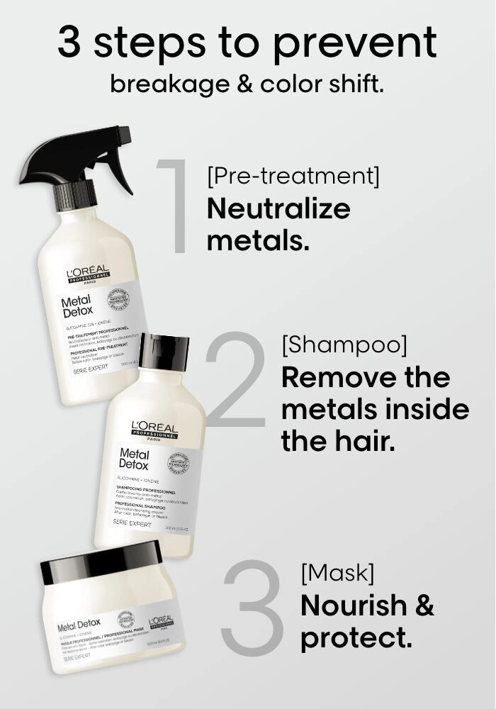L'oreal Professional Serie Expert Metal Detox Shampoo image of 3 step program 