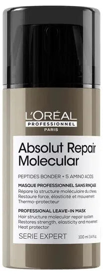 L'oreal Professional Serie Expert Absolut Repair Molecular Professional Leave-In Mask image of 3.4 oz bottle