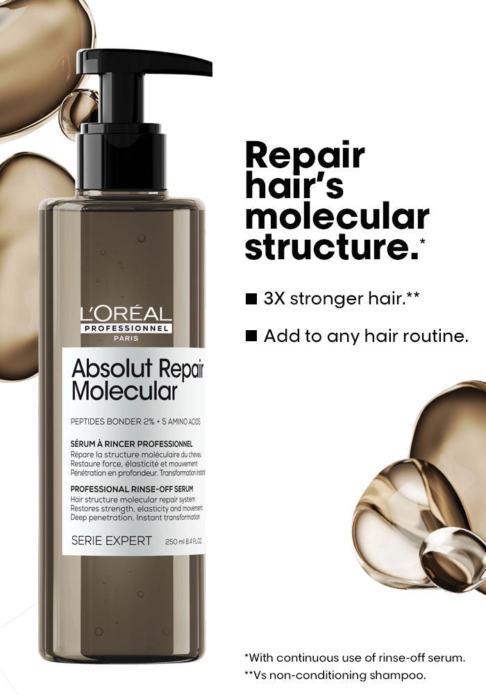 L'oreal Professional Serie Expert Absolut Repair Molecular Rinse Off Serum image of product benefits