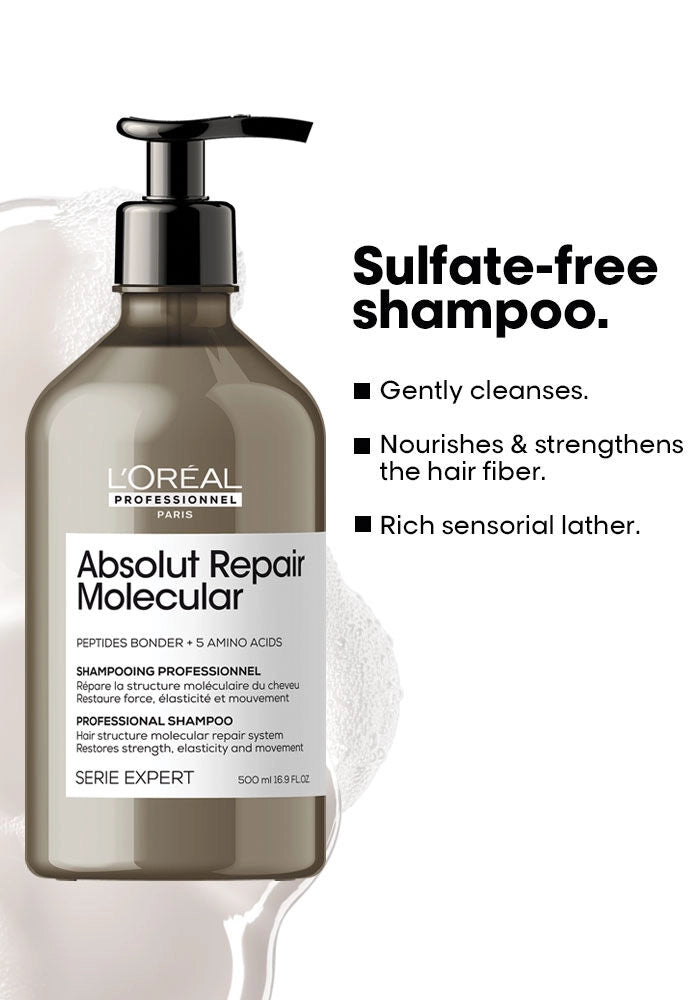 L'oreal Professional Serie Expert Absolut Repair Molecular Sulfate-Free Shampoo image of product benefits