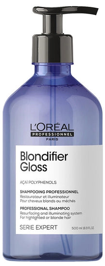 L'oreal Serie Expert Acai Polyphenols Blondifier Gloss Shampoo image of 16.9 oz bottle