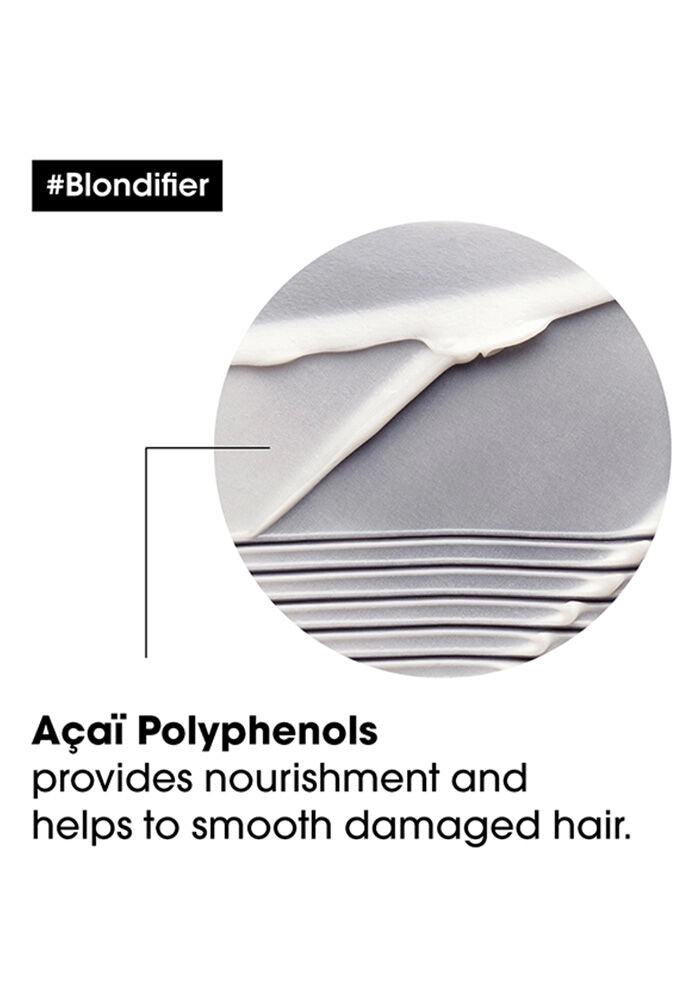 L'oreal Professional Serie Expert Acai Polyphenols Blondifier Conditioner image of product texture and benefits