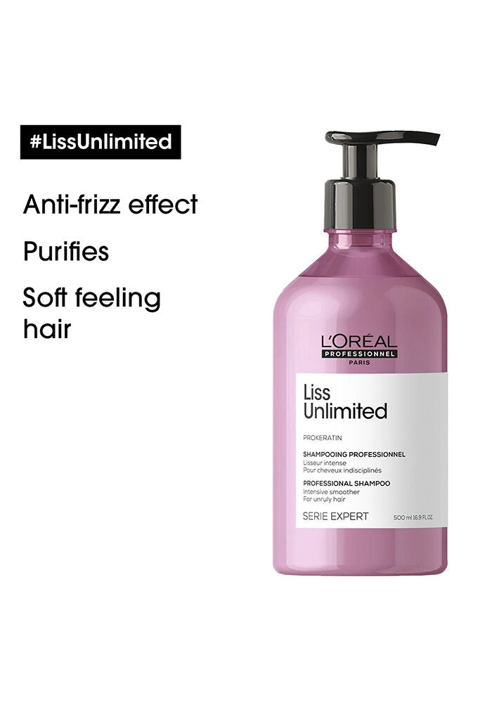 L'oreal Professional Serie Expert Prokeratin Liss Unlimited Shampoo image of product benefits