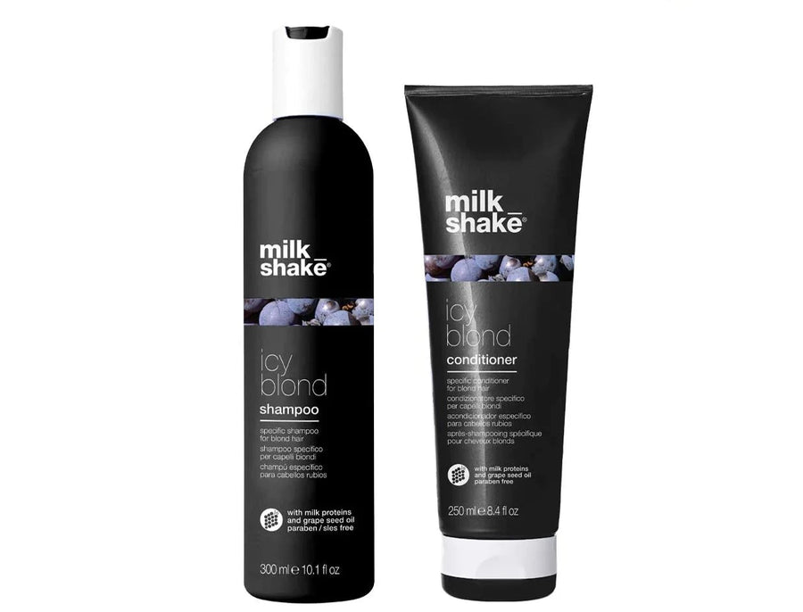 Milk Shake Icy Blond Shampoo and Conditioner Duo Deal image of 10.1 oz bottle of shampoo and 8.4 oz bottle of conditioner
