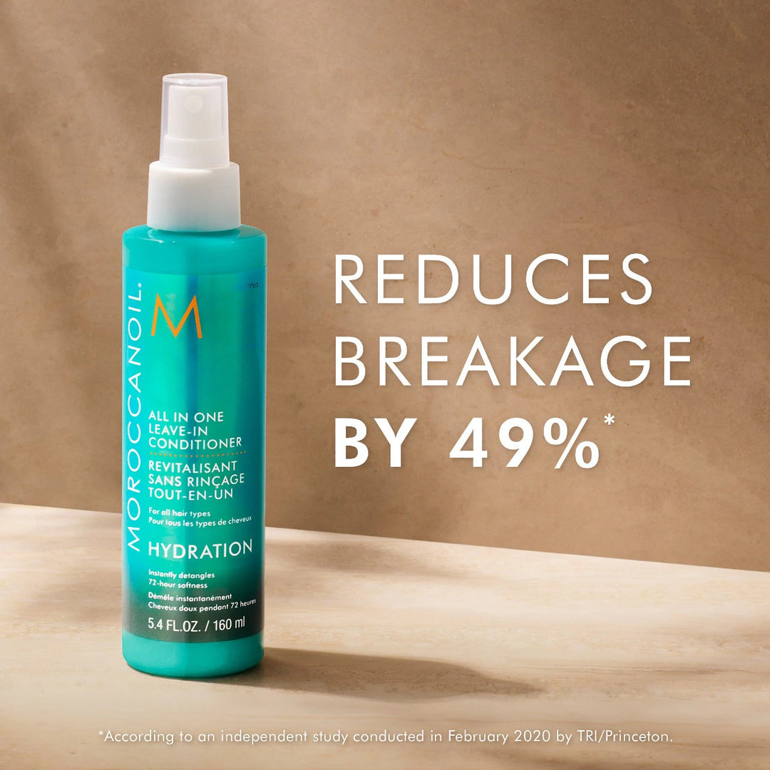 Moroccanoil All In One Leave-In Conditioner image of product claim of reducing breakage by 49%