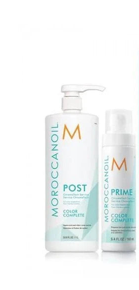 Moroccanoil Chromatech Service Color Complete image of prime 5.4 oz and post 16.9 oz