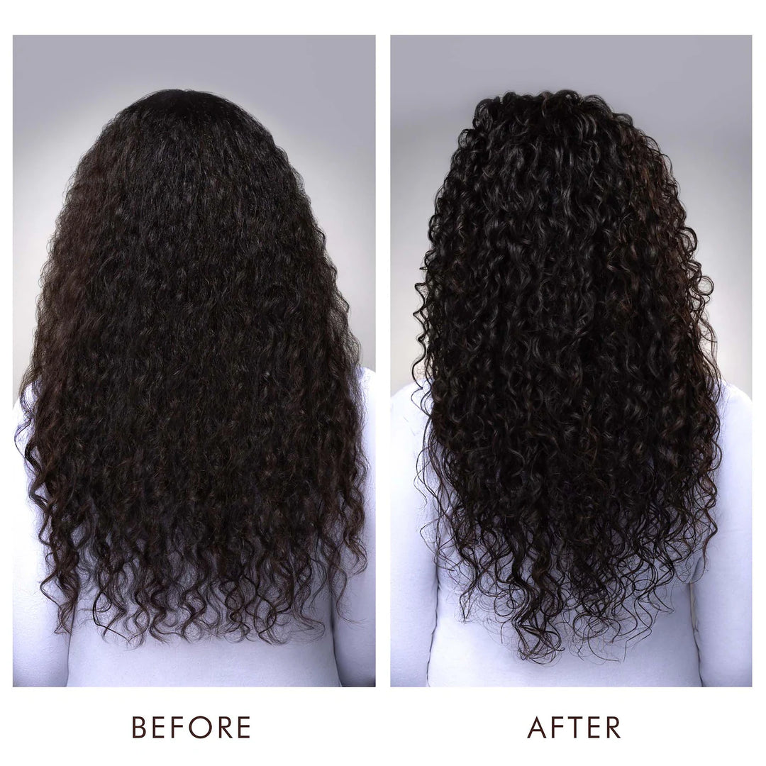 Moroccanoil Curl Defining Cream image of model before and after curly