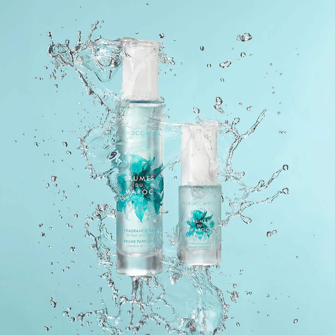 Moroccanoil Hair and Body Fragrance Mist image of product texture with two sizes