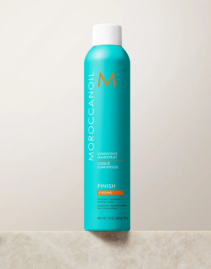Moroccanoil Luminous Hairspray Strong image of front of 10 oz bottle