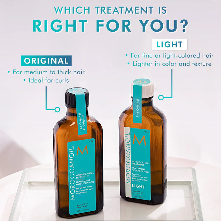 Moroccanoil Moroccanoil Treatment Hair Oil image of how to elect between original or light formula