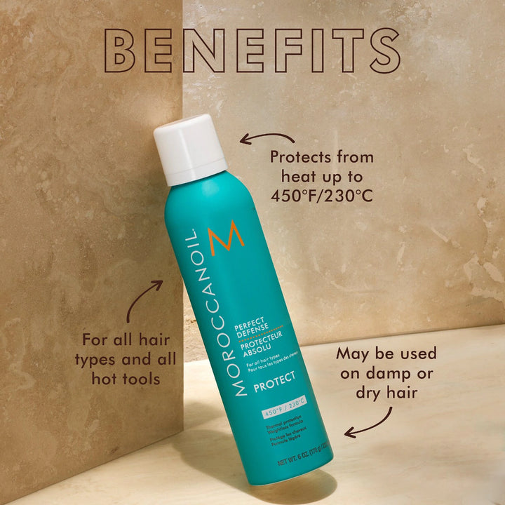 Moroccanoil Perfect Defense Heat Protectant image of product benefits