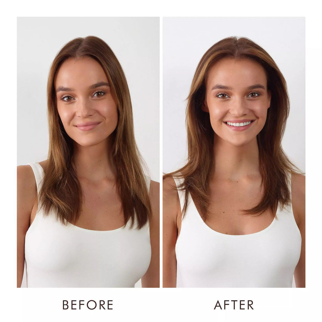 Moroccanoil Volumizing Mist image of model before and after