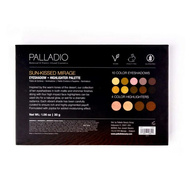 Palladio Sun-Kissed Mirage Eyeshadow + Highlighter Palette