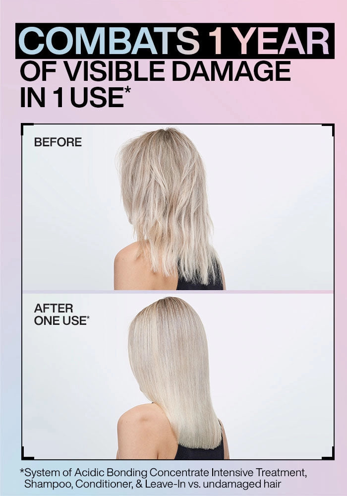 Redken Acidic Bonding Concentrate Shampoo image of model before and after one use