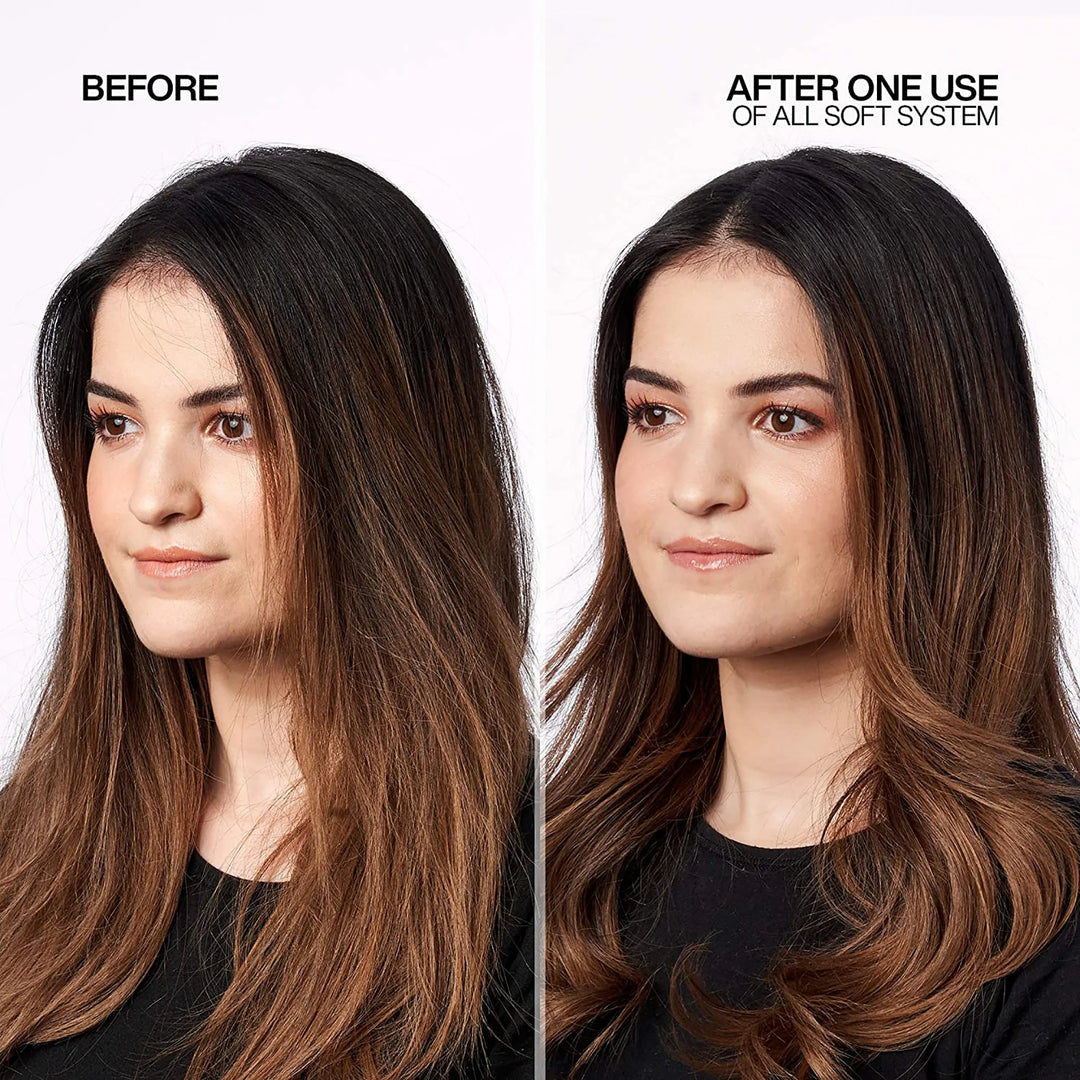 Redken All Soft Shampoo and Conditioner Duo Deal model before and after