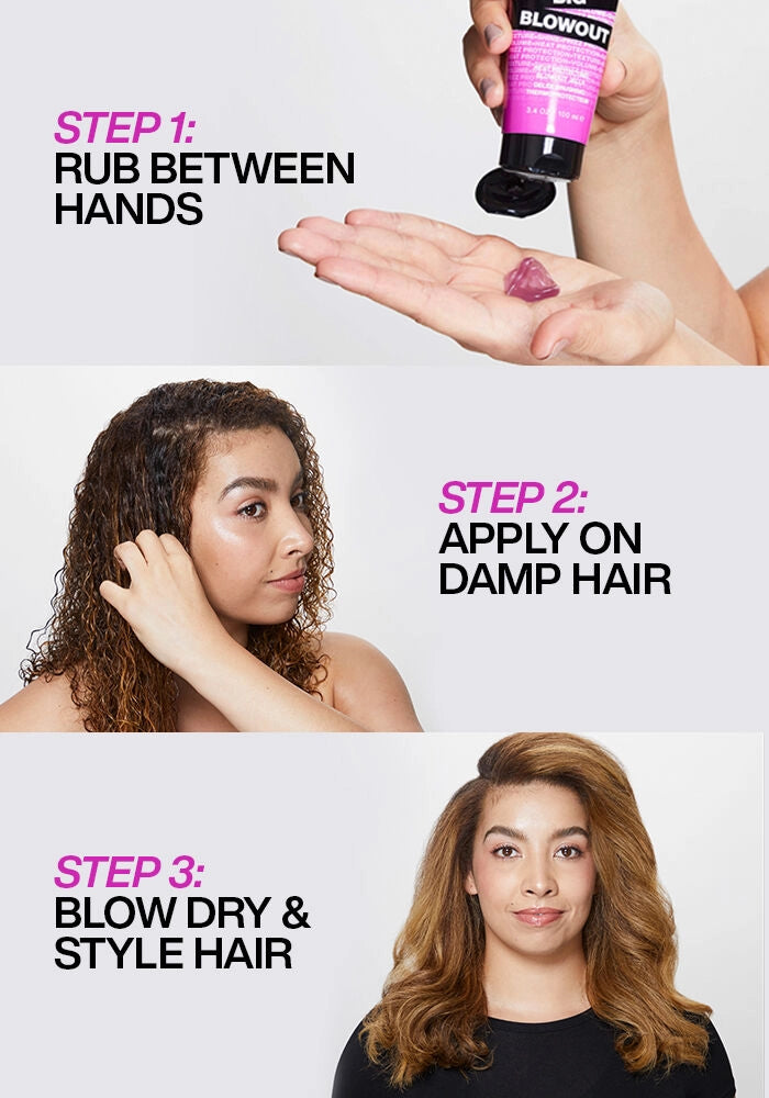 Redken Big Blowout Heat Protecting Blowout Jelly image of how to instructions