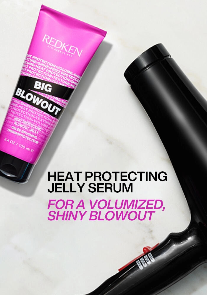 Redken Big Blowout Heat Protecting Blowout Jelly image of blow dry and volume