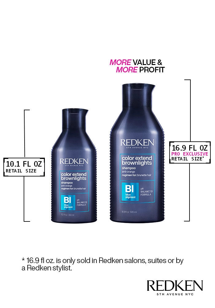 Redken Color Extend Brownlights Blue Toning Shampoo image of 16.9 oz bottle
