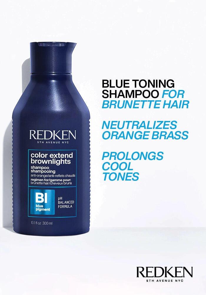 Redken Color Extend Brownlights Blue Toning Shampoo image of product features