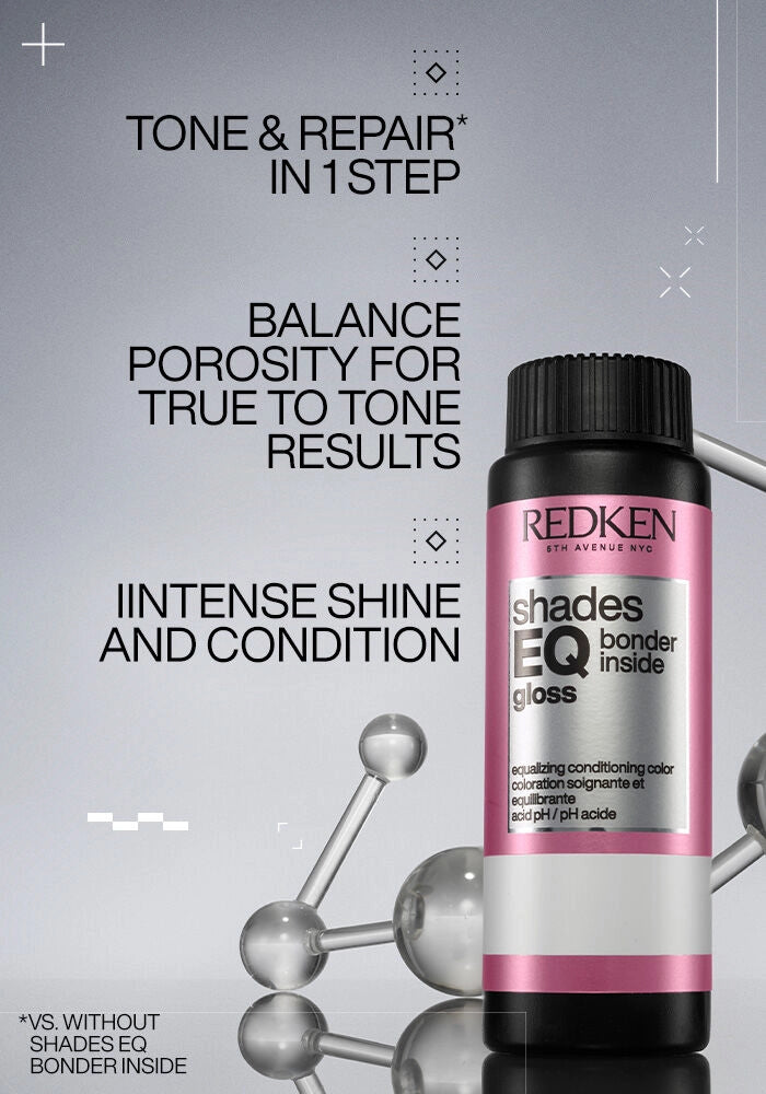 Redken Shades EQ Bonder Inside Demi-Permanent Color Gloss image of product features and benefits