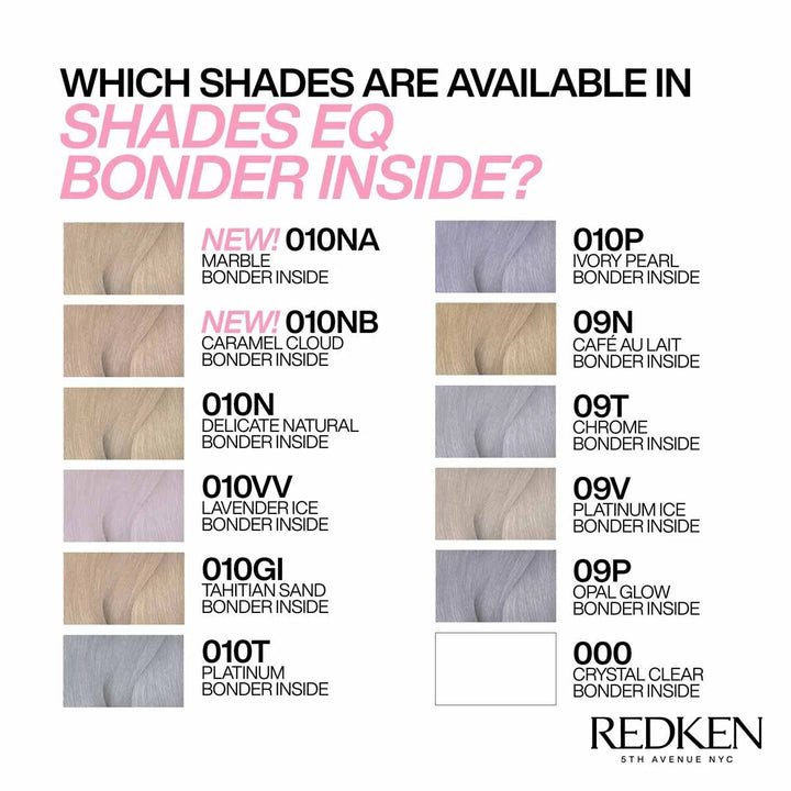Redken Shades EQ Bonder Inside Demi-Permanent Color Gloss image of color chart 