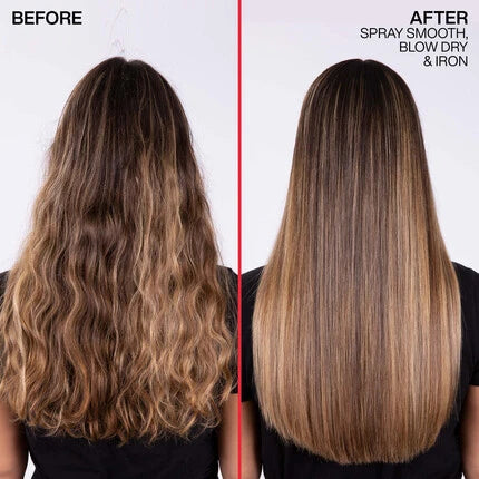 Redken Spray Smooth Anti-Frizz Spray before and after use