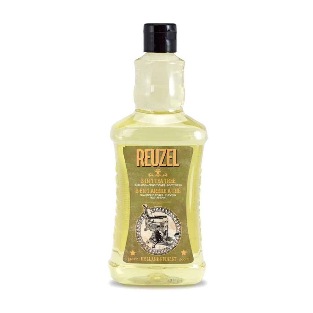 Reuzel 3-in-1 Tea Tree Shampoo, Conditioner, & Body Wash image of 33.8 oz bottle