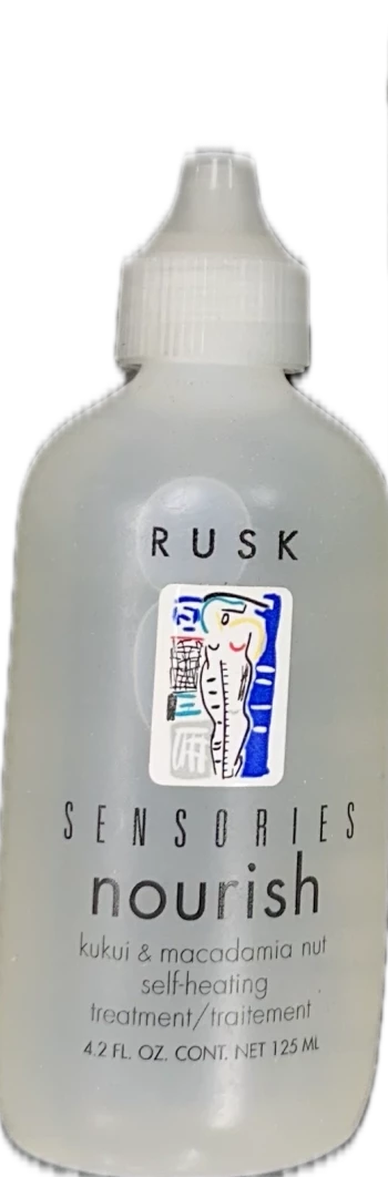 Rusk Sensories Nourish Kukui & Macadamia Nut Self-Heating Treatment image of 4.2 oz bottle