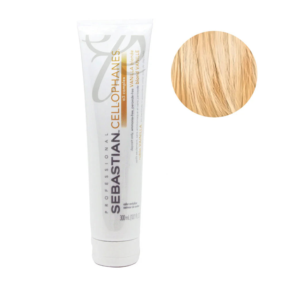 Sebastian Cellophanes Hair Color Gloss Semi-Permanent Color image of vanilla blond 10.1 oz