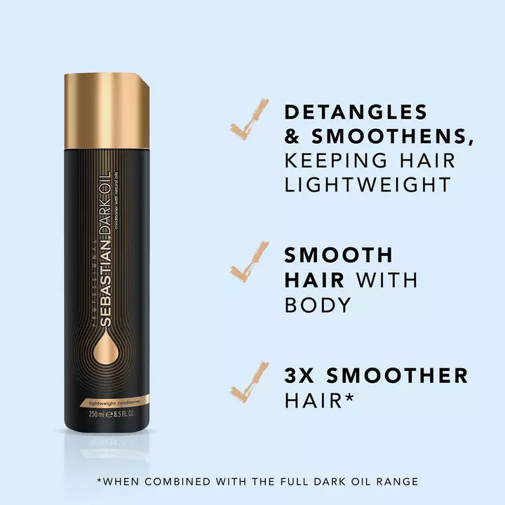 Sebastian Dark Oil Lightweight Conditioner image of product features and benefits