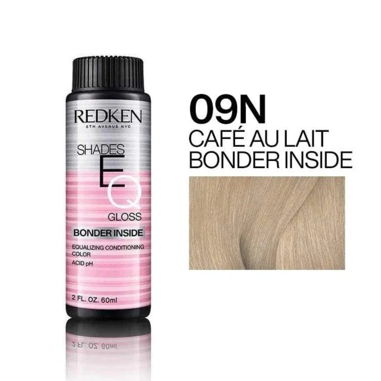 Redken Shades EQ Bonder Inside Demi-Permanent Color Gloss image of color swatch 09n cafe au lait