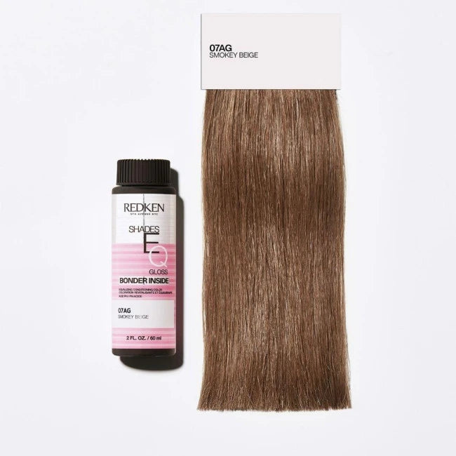 Redken Shades EQ Bonder Inside Demi-Permanent Color Gloss image of color swatch 07ag smokey beige