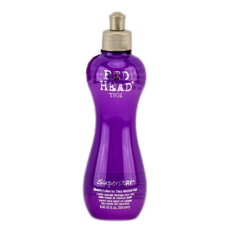 Tigi Bed Head Superstar Thick Massive Hair Thermal Blow Dry Lotion image of 8.45 oz bottle