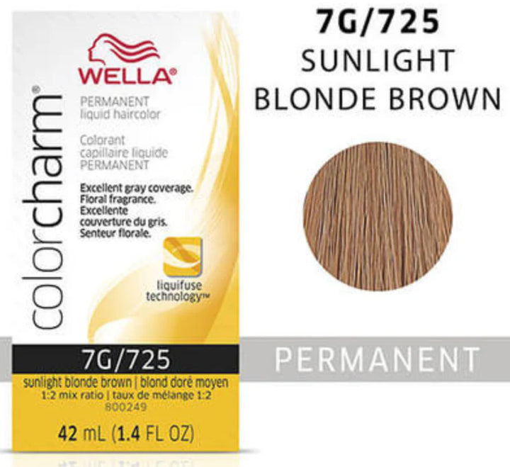 Wella Color Charm Permanent Liquid Haircolor 7g/725 sunlight blonde brown