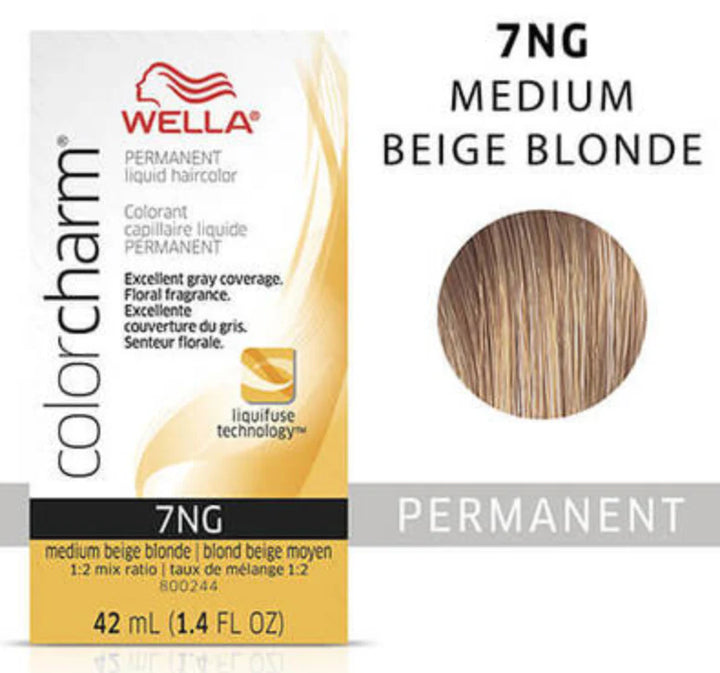 Wella Color Charm Permanent Liquid Haircolor 7ng medium beige blonde
