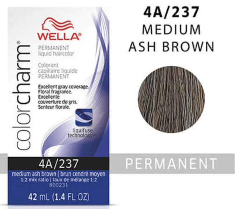 Wella Color Charm Permanent Liquid Haircolor 4a/237 medium ash brown