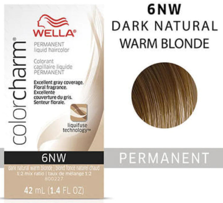 Wella Color Charm Permanent Liquid Haircolor 6nw dark natural warm blonde