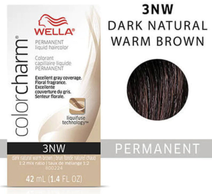Wella Color Charm Permanent Liquid Haircolor 3nw dark natural warm brown