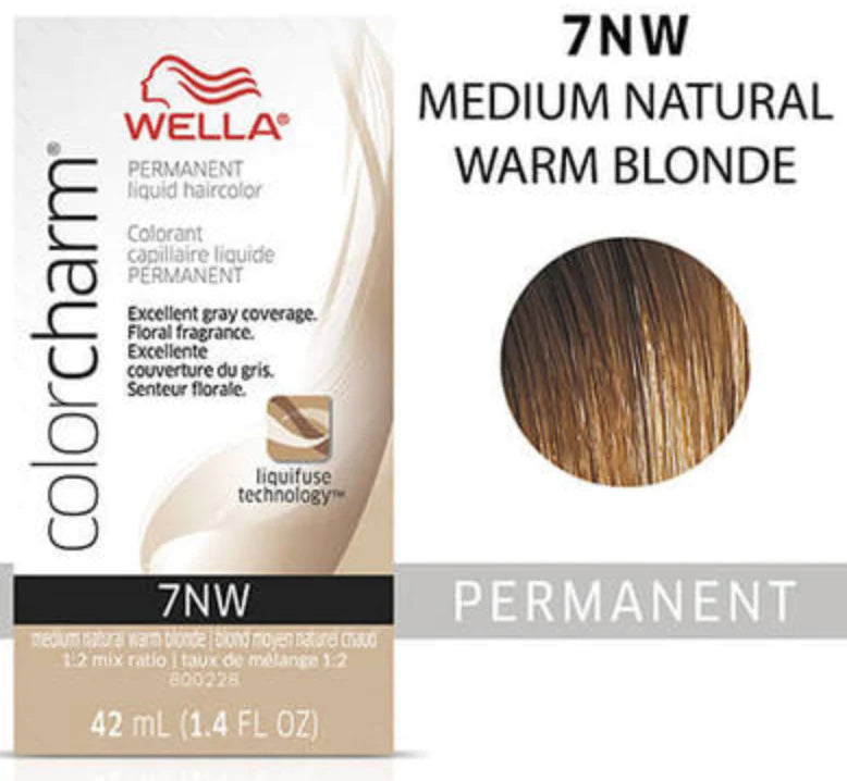 Wella Color Charm Permanent Liquid Haircolor 7nw medium natural warm blonde