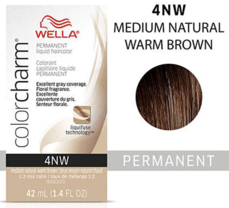 Wella Color Charm Permanent Liquid Haircolor 4nw medium natural warm brown