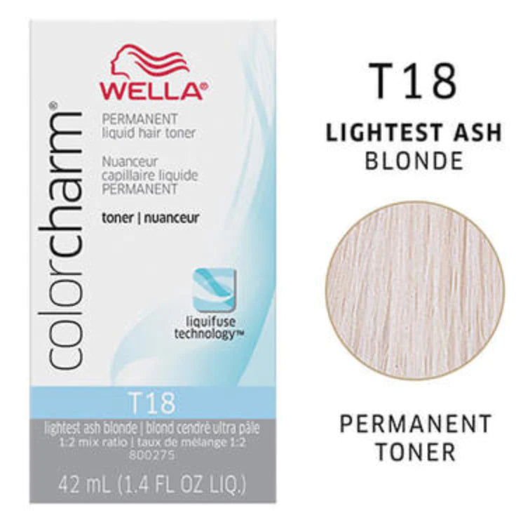 Wella Color Charm Permanent Liquid Haircolor T18 lightest ash blonde 