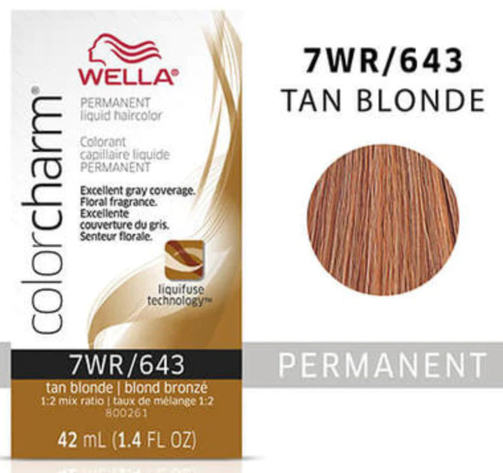 Wella Color Charm Permanent Liquid Haircolor 7wr/643 tan blonde