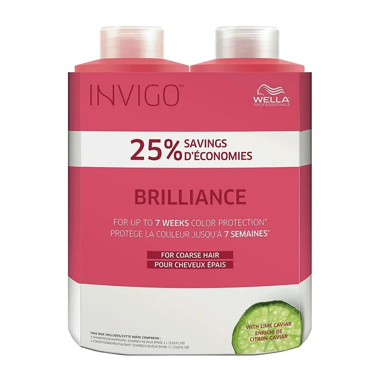 Wella Invigo Brilliance Coarse Hair Shampoo and Conditioner Duo 33.8 oz duo