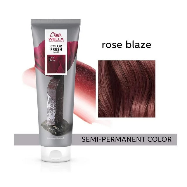 Wella Color Fresh Mask image of rose blaze color swatch and 5.07 oz tube