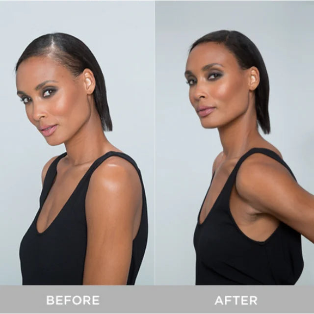 Toppik XFusion Keratin Hair Fibers image of ethnic female model before and after 